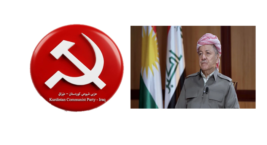 مه‌سعود بارزانی پیرۆزبایی لە  حزبی شیوعیی عێراق و کوردستان دەکات